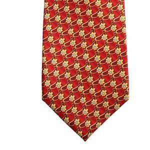TIE SALE! Vintage Faberge Des n. 089 Necktie Tie 100% Silk Bold Red Yellow Blue